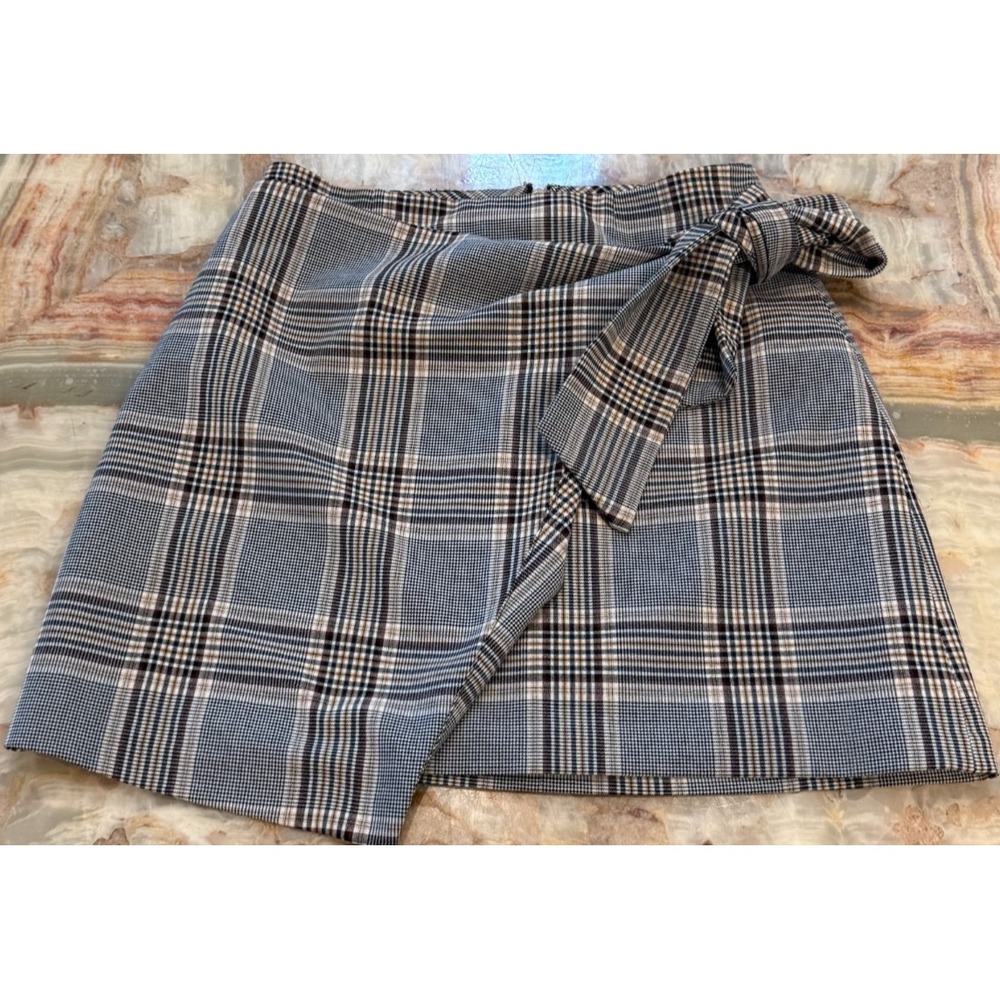Aritzia Wilfred Dorine Womens Wrap Mini Skirt Multicolor Plaid Classic Size 2